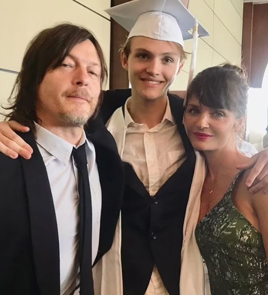 Mingus with his dad Norman Reedus and mom Helena Christensen