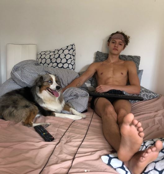 Mingus with his pet dog