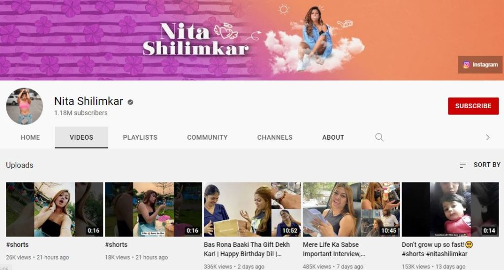 Nita Shilimkar YouTube channel