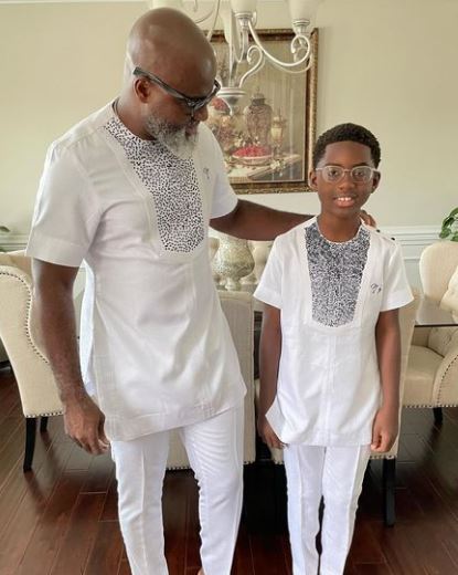 Nyonisela with his son