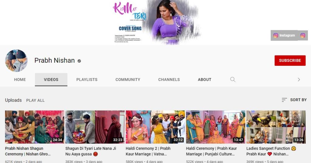 Prabh Kaur YouTube channel