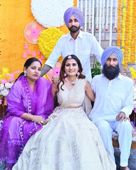 Prabh Kaur with her parents and brother