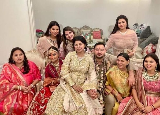 Rachel Godinho Yadav with her family members