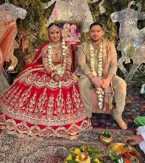 Rachel Godinho Yadav with her husband
