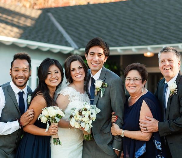 Rachel King with her brother sister husband mother and father