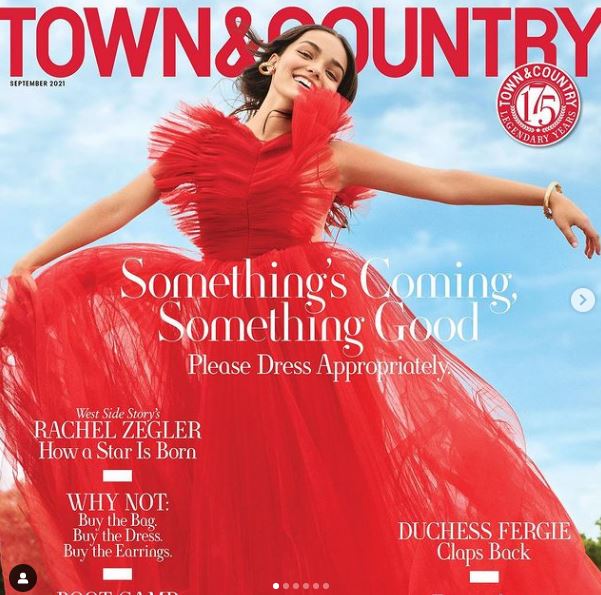 Rachel Zegler appeared on the cover page of Town & Country magazine
