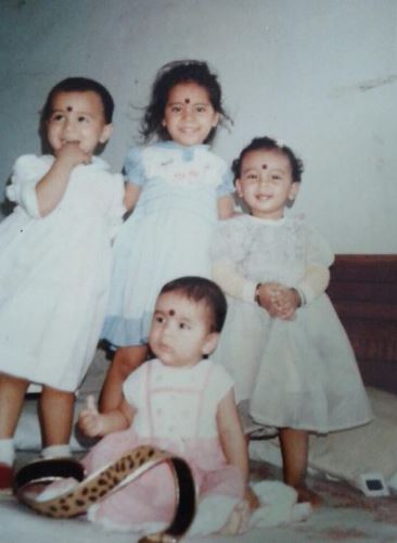 Rohan Shrestha old image with his siblings