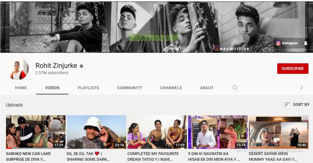 Rohit Zinjurke's Youtube Channel