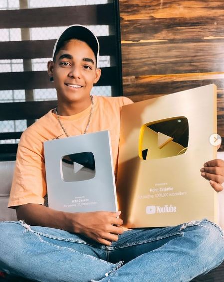 Rohit grabbed both Silver and Golden Youtube Play Buttons
