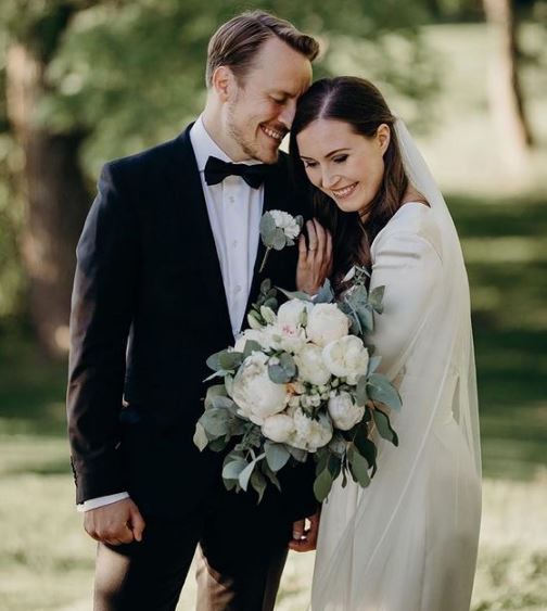 Sanna Marin with her husband Markus Räikkönen