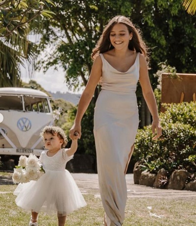 Snezana Wood's daughters Eve and Willow were present in her wedding
