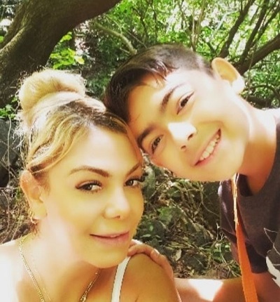 Tania Mendoza with her son