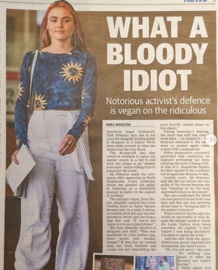 Tash Peterson featured on news articles
