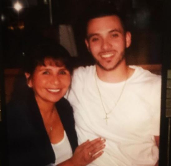 Taylor Allen with his mother