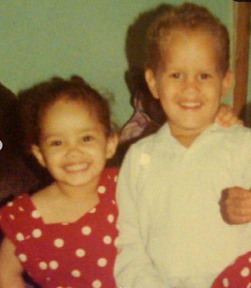 The childhood image of Debbie Von Marie Jimenez Garcia with her brother