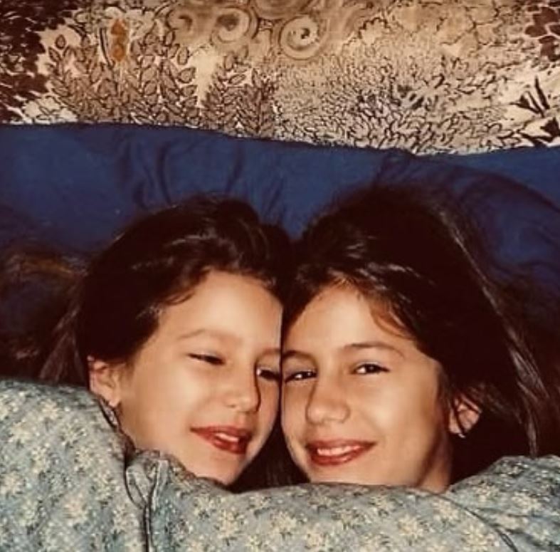 The childhood image of Isabelle Kaif with her sister
