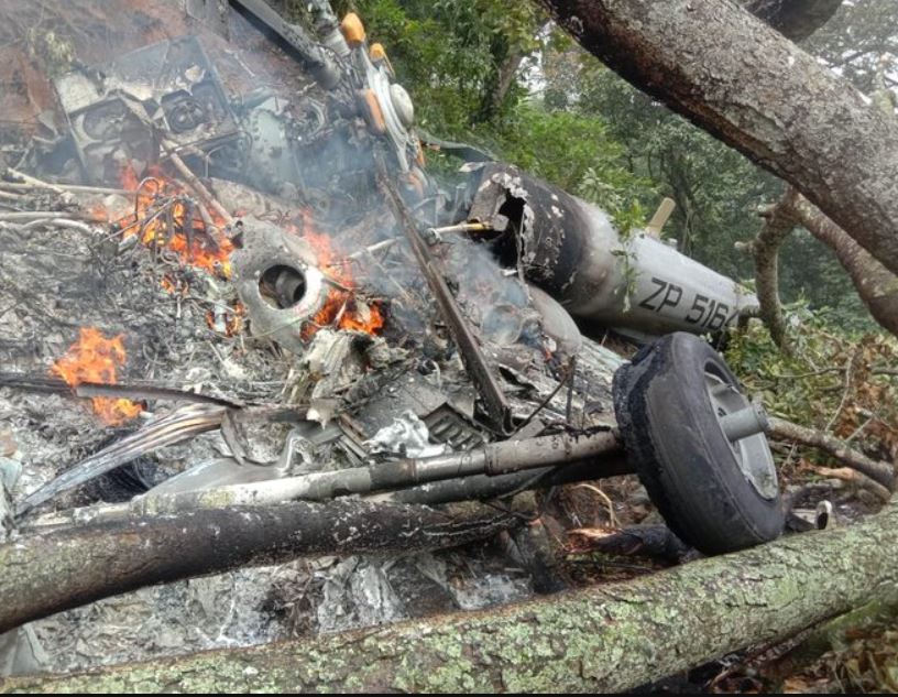 The helicopter was crashed in Tamil Nadu