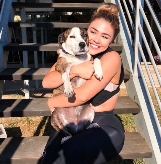 Wolfie with her pet dog