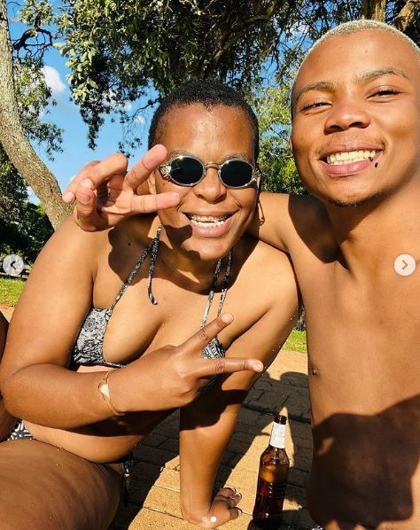 Zodwa Wabantu with her boyfriend