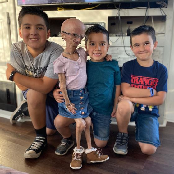 Adalia with her brothers Marcelo, Niko, and Emiliano