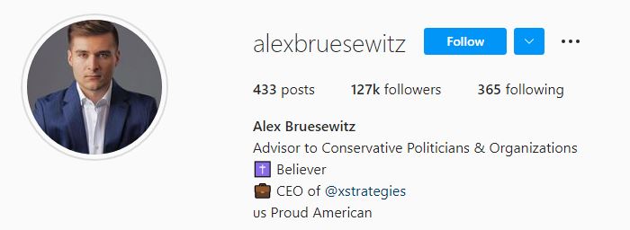 Alex Bruesewitz IG profile