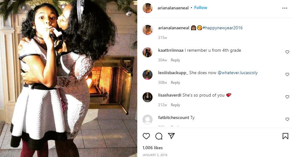 Ariana Neal's first IG post