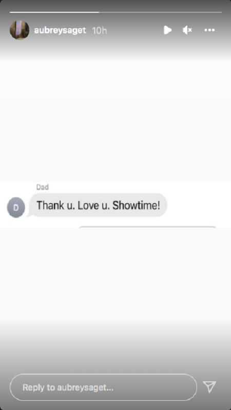 Aubrey Saget father last text message
