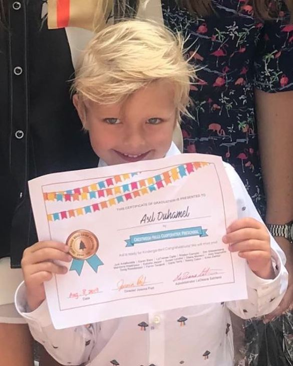 Axl Jack Duhamel graduated from Preschool in 2019
