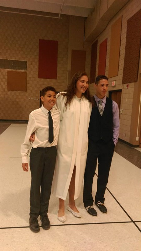 Ayoka Lee with her brothers