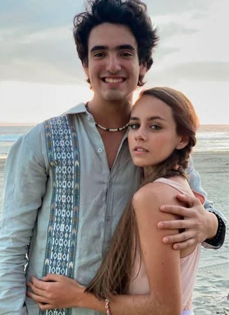 Azul with her boyfriend Sebastián Poza