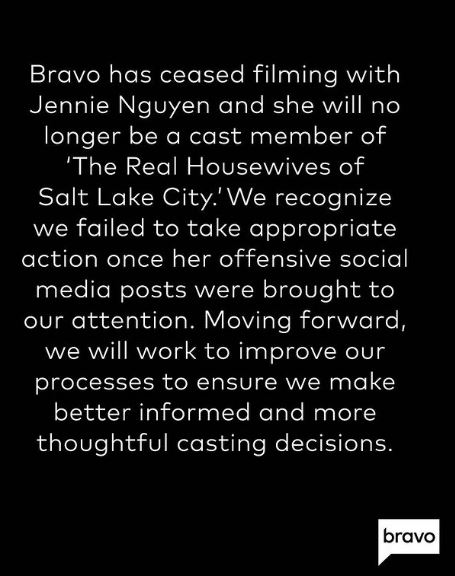 Bravo TV fired Jennie Nguyen from RHOSLC