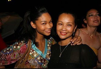 Chanel Iman with her mother China Robinson