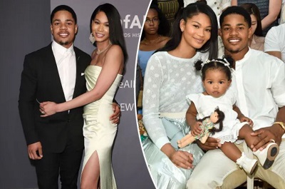 Chanel Iman with his spouse Sterling Shepard and kid