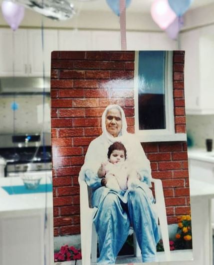 Childhood photo of Gurkiran Kaur with her grandmother