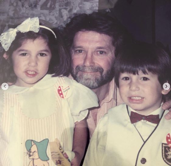 Childhood photo of Ian Paget with his dad Robert Page and sister Sacha Paget
