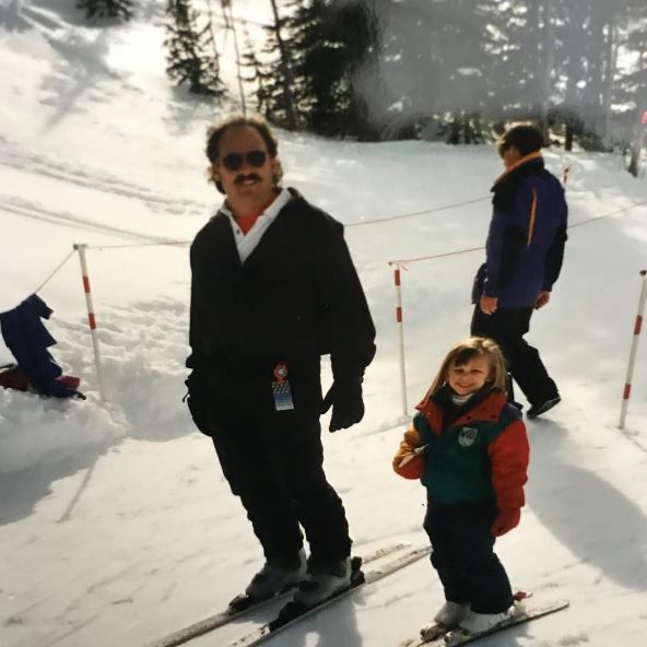 Childhood photo of Lala with her father