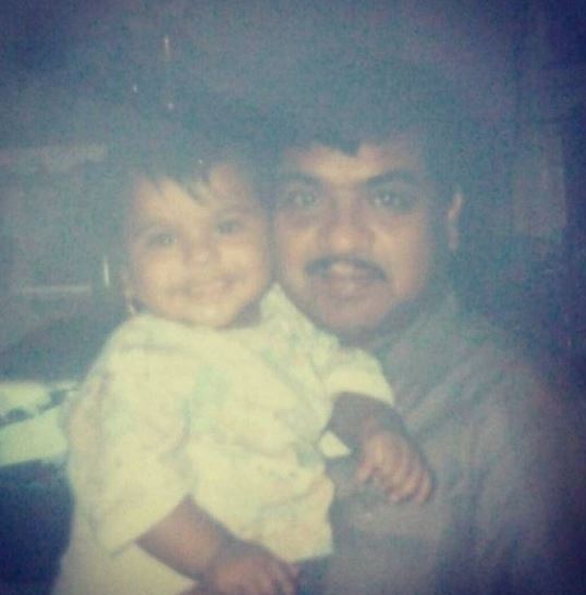 Childhood photo of Rohit Patil with his dad R R Patil