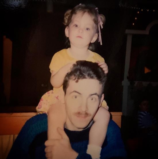 Childhood photo of Sandra with her dad William Frank
