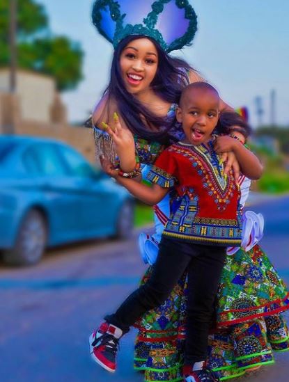 DJ Hlo with her son Kwando