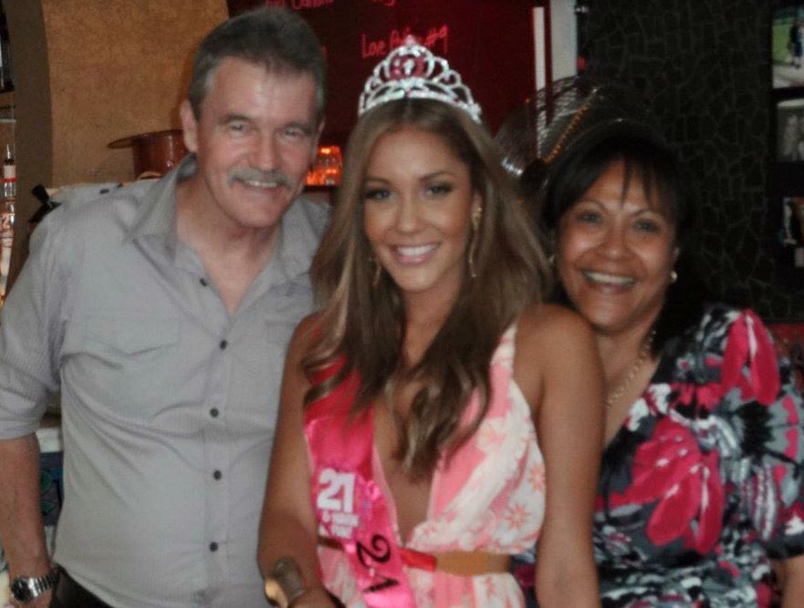 Davina Rankin with her father and mother