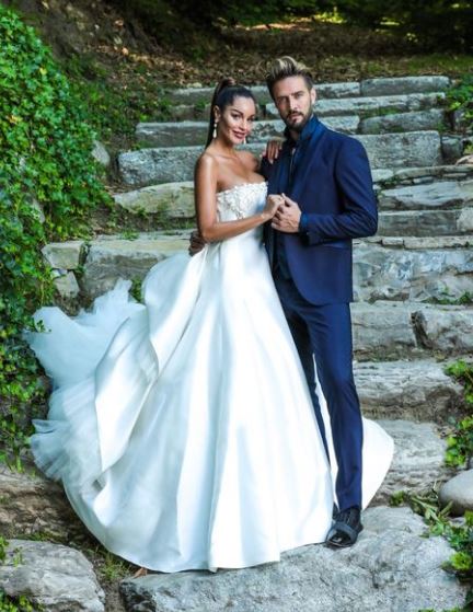 Delia with her husband Alex Belli
