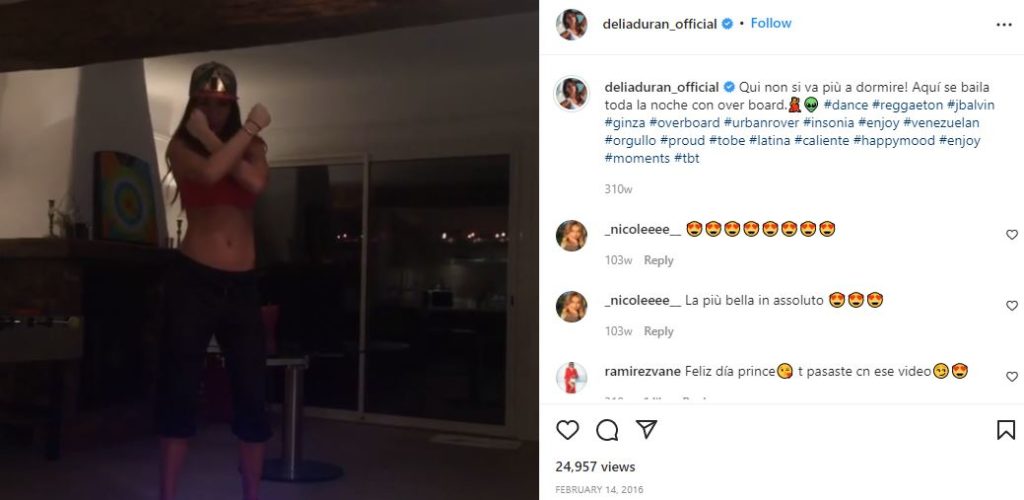 Delia's first IG post