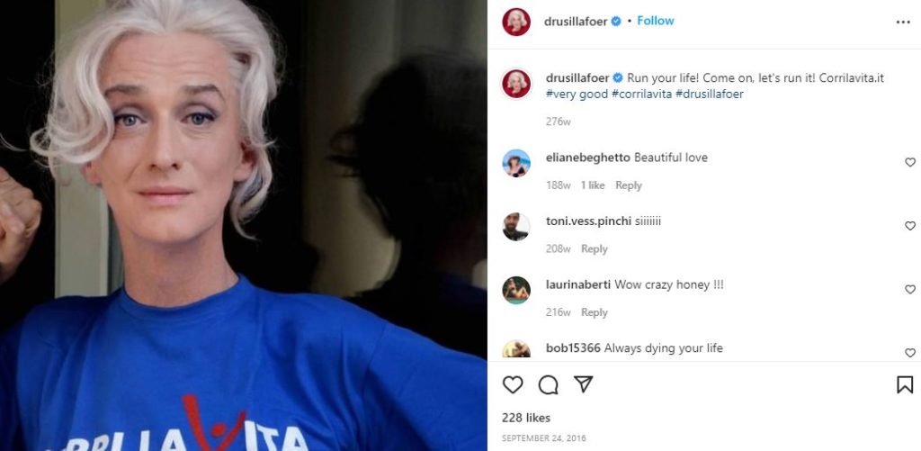 Drusilla Foer's first IG post