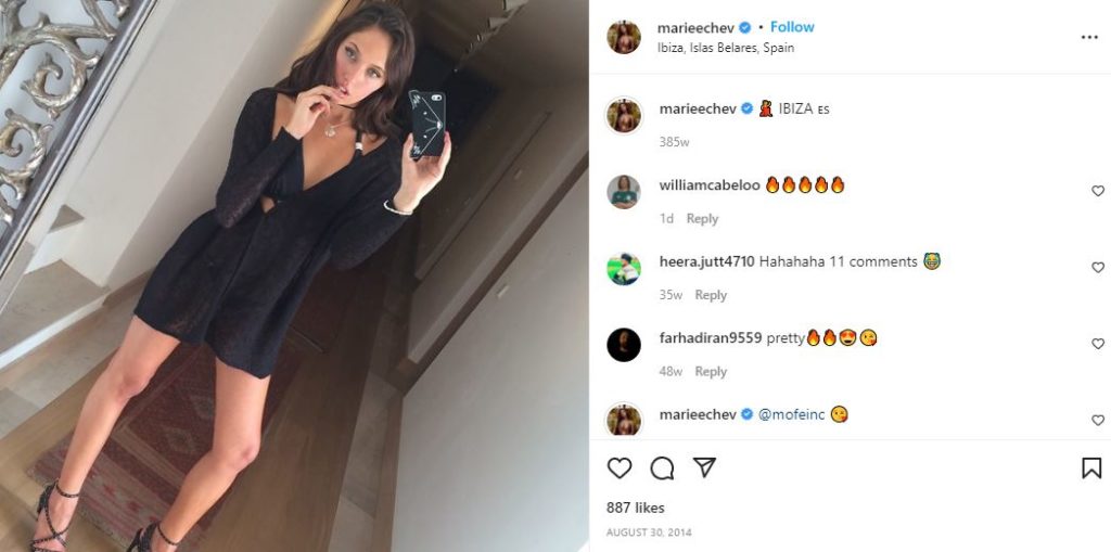 Elizabeth Chevalier's first IG post