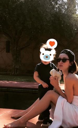 Gaelle Pietri with her son