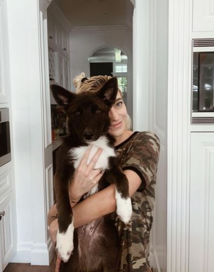 Gearhart with her pet dog Finn