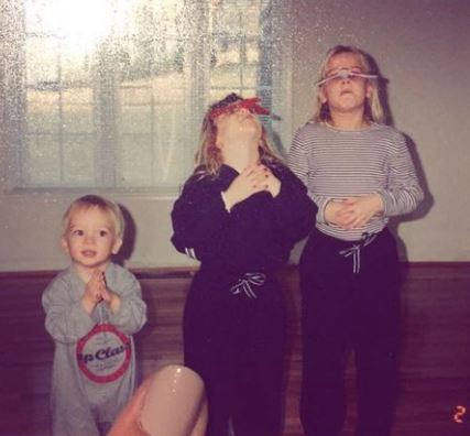 Gearhart's old photo with her siblings