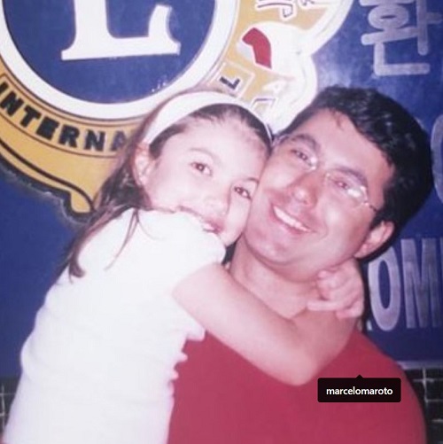 Giovanna Grigio with her father Marcelo Alexandre dos Santos