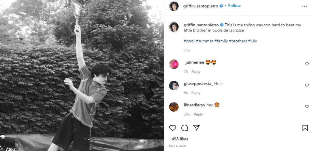 Griffin Santopietro's first IG post
