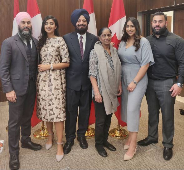 Gurkiran Kaur Sidhu with her family